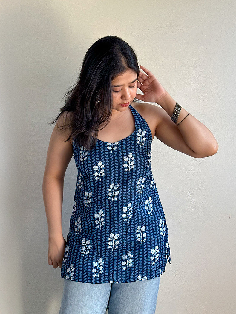 Nira Halter Neck Short Kurti