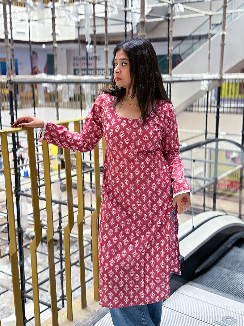 Gulabi Long Kurti Full Sleeves