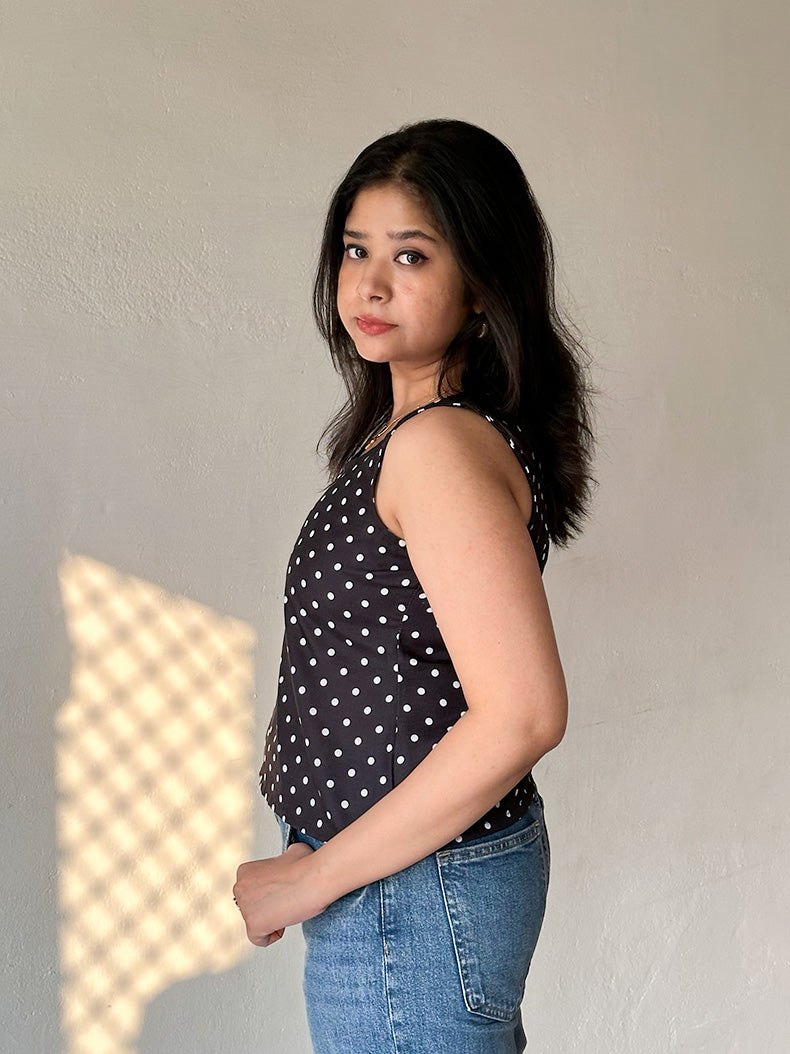 Poppy Black Top